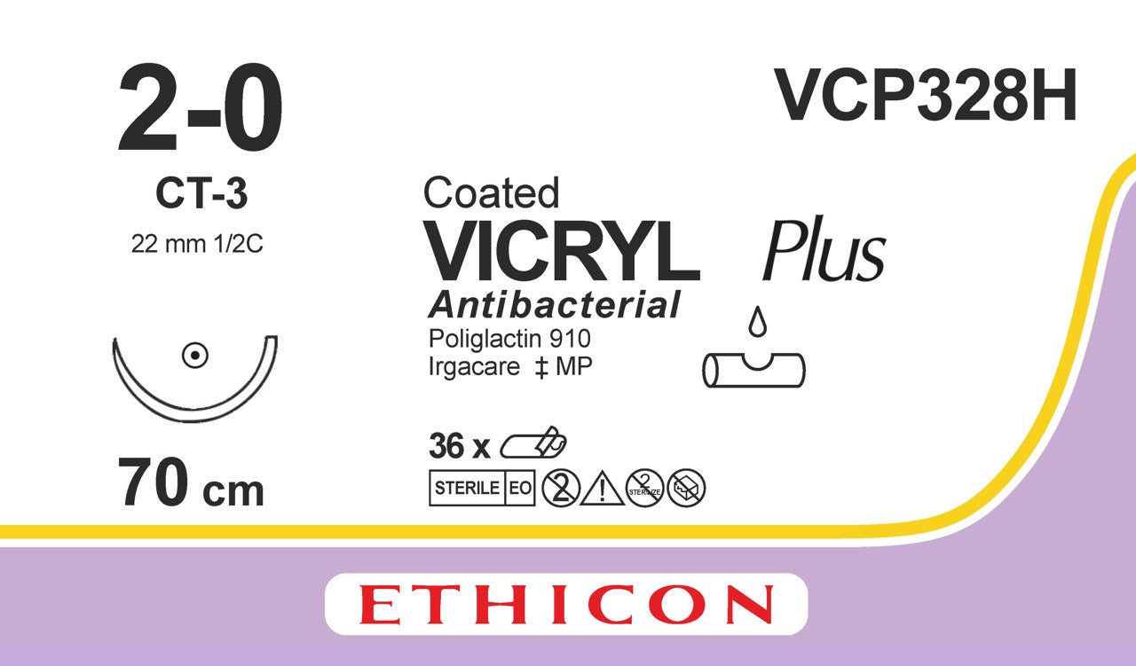 Suture, Taper Point, Size 2-0, 27", Violet Braided, Needle CT-3, _ Circle, 3 dz/bx (Continental US Only)