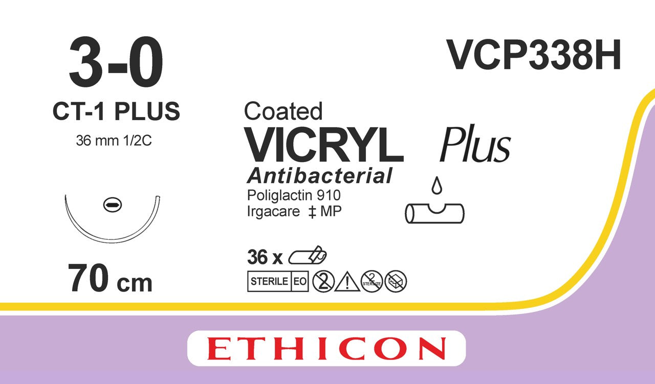 Suture, Taper Point, Size 3-0, 27", Violet Braided, Needle CT-1, _ Circle, 3 dz/bx (Continental US Only)