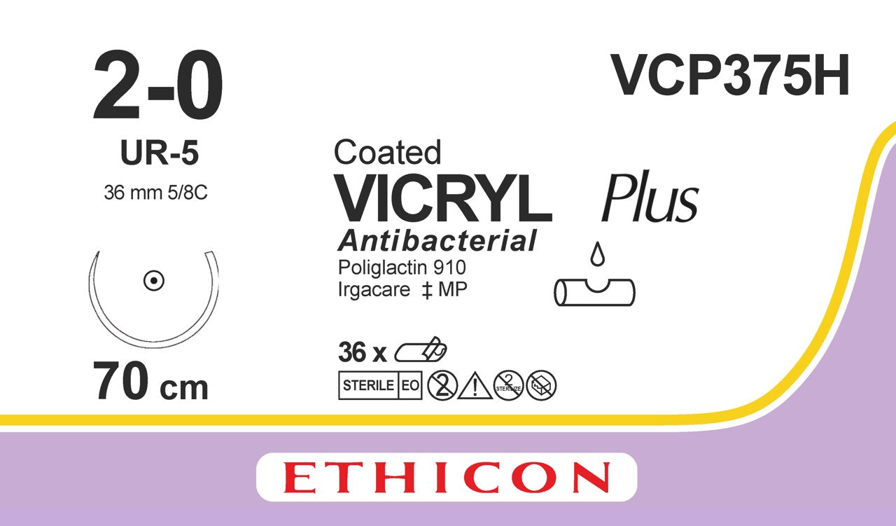 Suture, Taper Point, Size 2-0, 27", Violet Braided, Needle UR-5, 5/8 Circle, 3 dz/bx (Continental US Only)