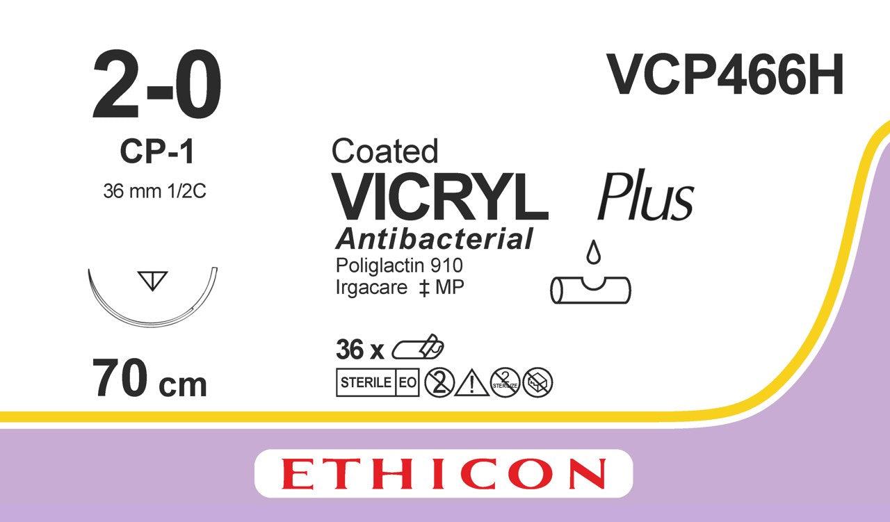 Suture, Reverse Cutting, Size 2-0, 27", Violet Braided, Needle CP-1, _ Circle, 3 dz/bx (Continental US Only)