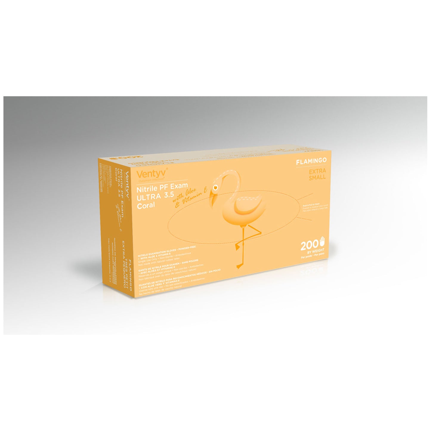 Glove, Exam, Nitrile, Powder-Free (PF), Polymer Coated, Aloe & Vitamin E, Textured, Beaded Cuff, Coral, X-Small, 200/bx, 10 bx/cs (Continental US Only) (On Manufacturer Backorder - Estimate availability July/August 2023)