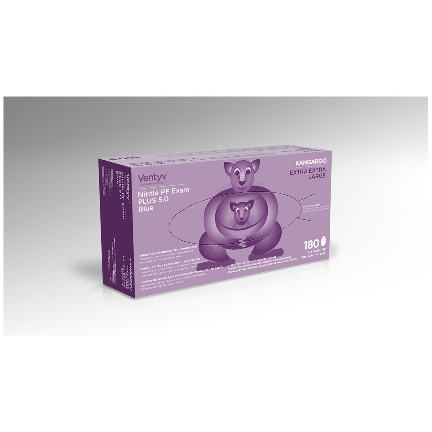 Glove, Exam, Nitrile, Powder-Free (PF), Textured Finger Tip, Chemotherapy Tested, Blue, XX-Large, 180/bx, 10 bx/cs (60 cs/plt) (Continental US Only) (On Manufacturer Backorder - ETA Nov/Dec 2024)