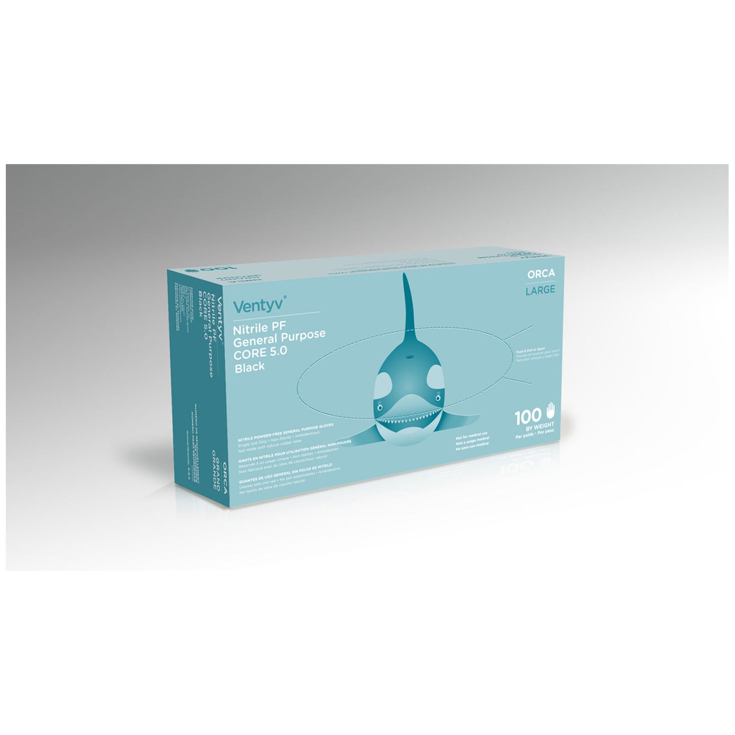 Glove, General Purpose, Nitrile, Poly Coated, Textured, Powder-Free (PF), Large, Black, 100/bx, 10 bx/cs (Continental US Only) (Not for use in Healthcare)