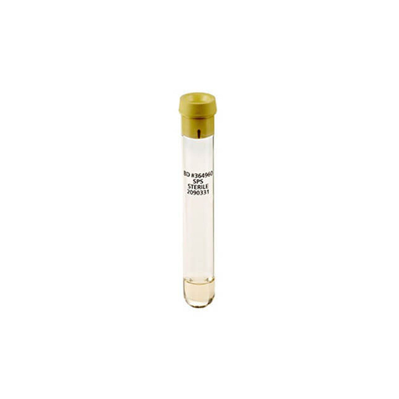 Glass Tube, Conventional Stopper, 16 x 100mm, 8.3mL, Yellow, See Thru Label, Sodium Polyanethol Sulfonate 0.35% in 0.85%, Sodium Chloride 1.7mL, 100/pk, 10 pk/cs