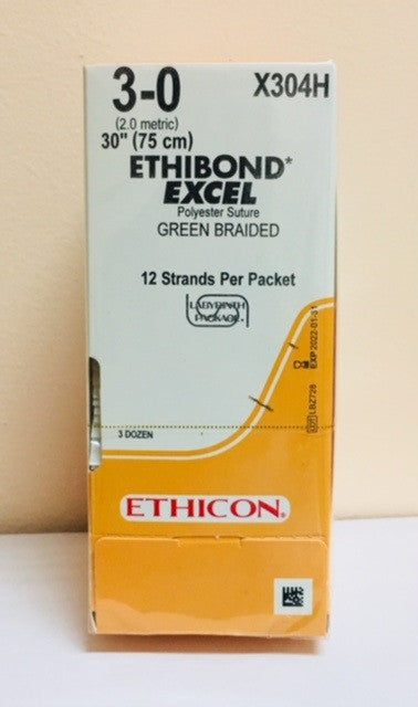 Suture, Sutupak Pre-Cut, Size 3-0, 12-30", Green Braided, 3 dz/bx (Continental US Only)