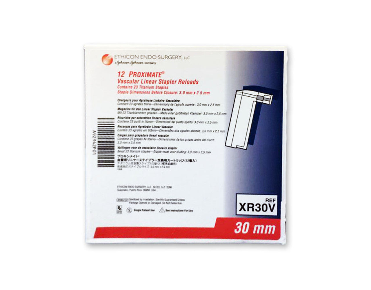 Reloads, TX Linear Staplers, Vascular/Thin, White, 30mm, Vascular, 12/bx (Continental US Only)