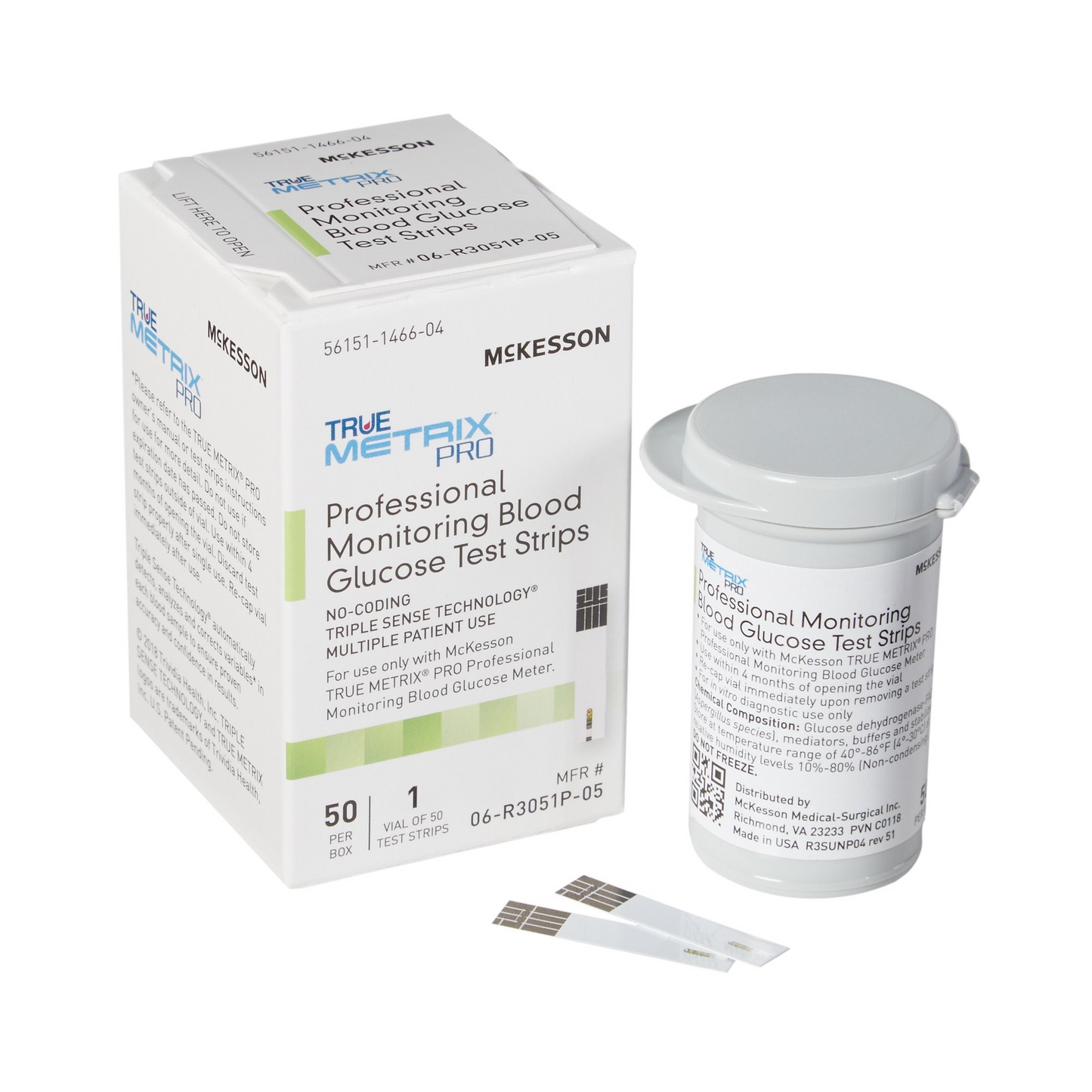 Blood Glucose Test Strips McKesson TRUE METRIX® PRO 50 Strips per Pack For McKesson TRUE METRIX® PRO Professional Monitoring Blood Glucose Meter (06-R3051P-05)