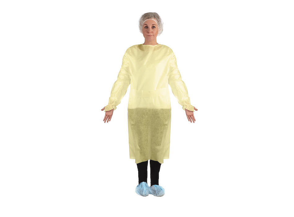 Isolation Gown, Regular, Yellow, Breathable, 10/bg, 10 bg/cs
