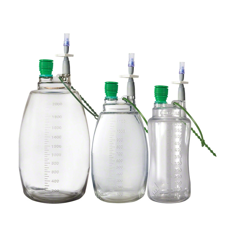 Evacuated Drainage Bottle, 600ml, Scaled in 50ml Increments, Vacuum Release Slide Clamp, Removable Adjustable Hanging Strap with Locking Mechanism, Individually Packaged, Sterile Fluid Pathway, 25/cs (Rx) (Item is Non-Returnable) (Continental US+HI Only, Excluding IN and ND)