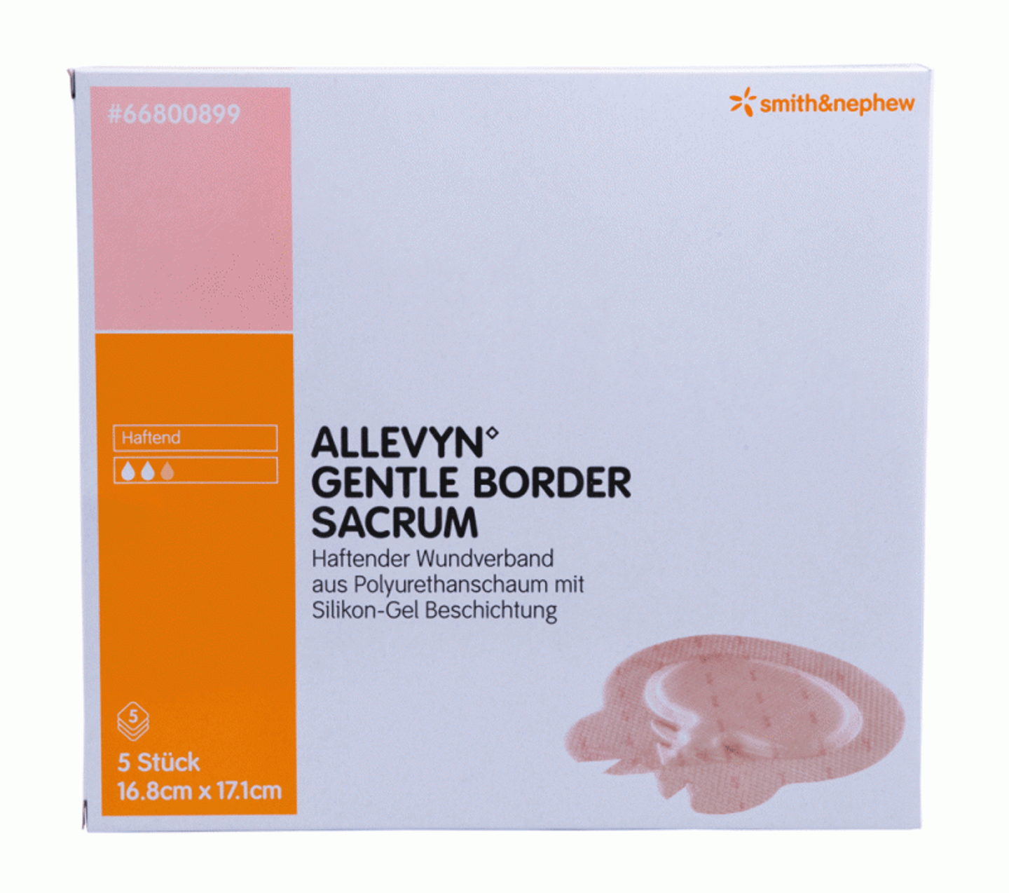 Sacrum Dressing, Adhesive, Hydrocellular, 6 5/8" x 6_", 10/bx, 6 bx/cs (US Only)