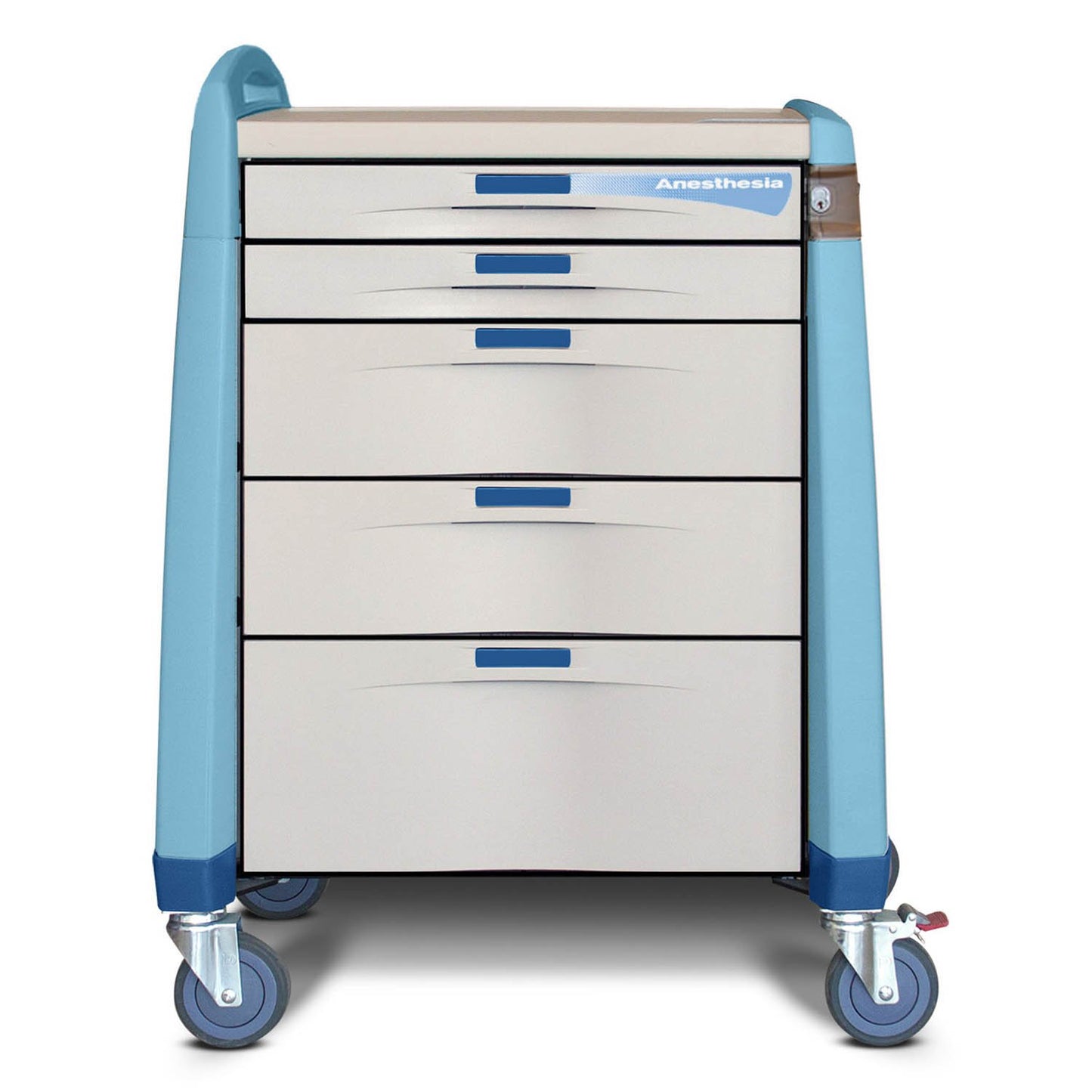 Avalo Medical Cart, Anesthesia, Intermediate, ALock, Blue, 39.5"(H)x24"(D)x31"(W) (DROP SHIP ONLY)