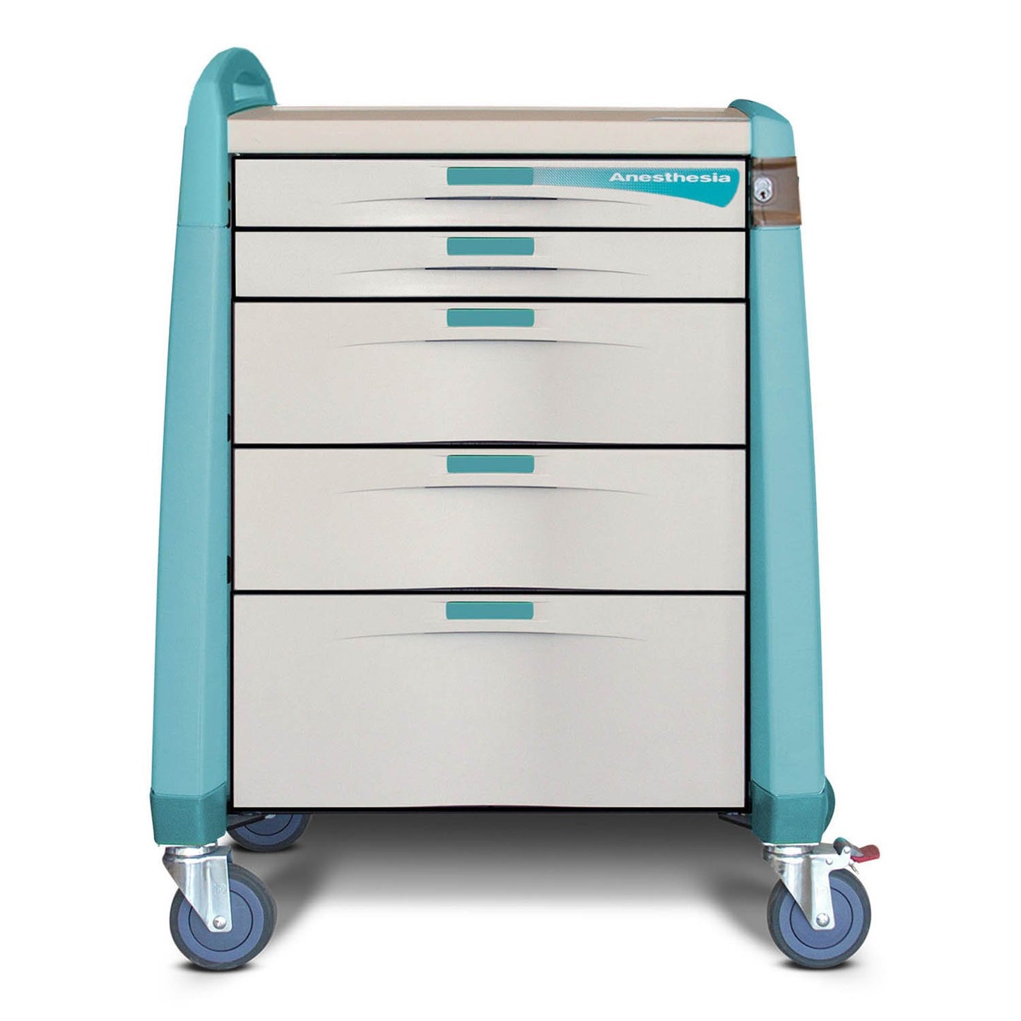 Avalo Medical Cart, Anesthesia, Intermediate, KeyLock, Green, 39.5"(H)x24"(D)x31"(W) (DROP SHIP ONLY)
