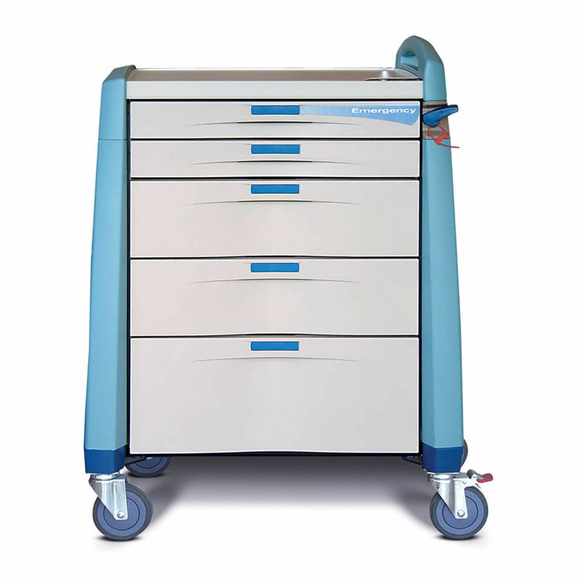 Avalo Medical Cart, Emergency, Intermediate, Blue, 39.5"(H)x24"(D)x31"(W) (DROP SHIP ONLY)