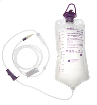 Enteral Feeding Gravity Set, 1200 ml Bag, Standard Bore Tubing with ENFIT and Transition Connectors, DEHP-Free, 30/cs