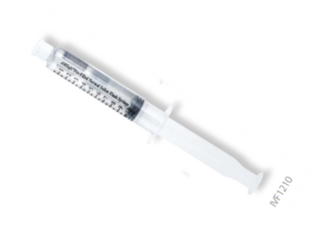 Pre-Filled Normal Saline Flush Syringe, 5 mL USP Sodium Chloride Injection Fill in 10 mL, 180/cs