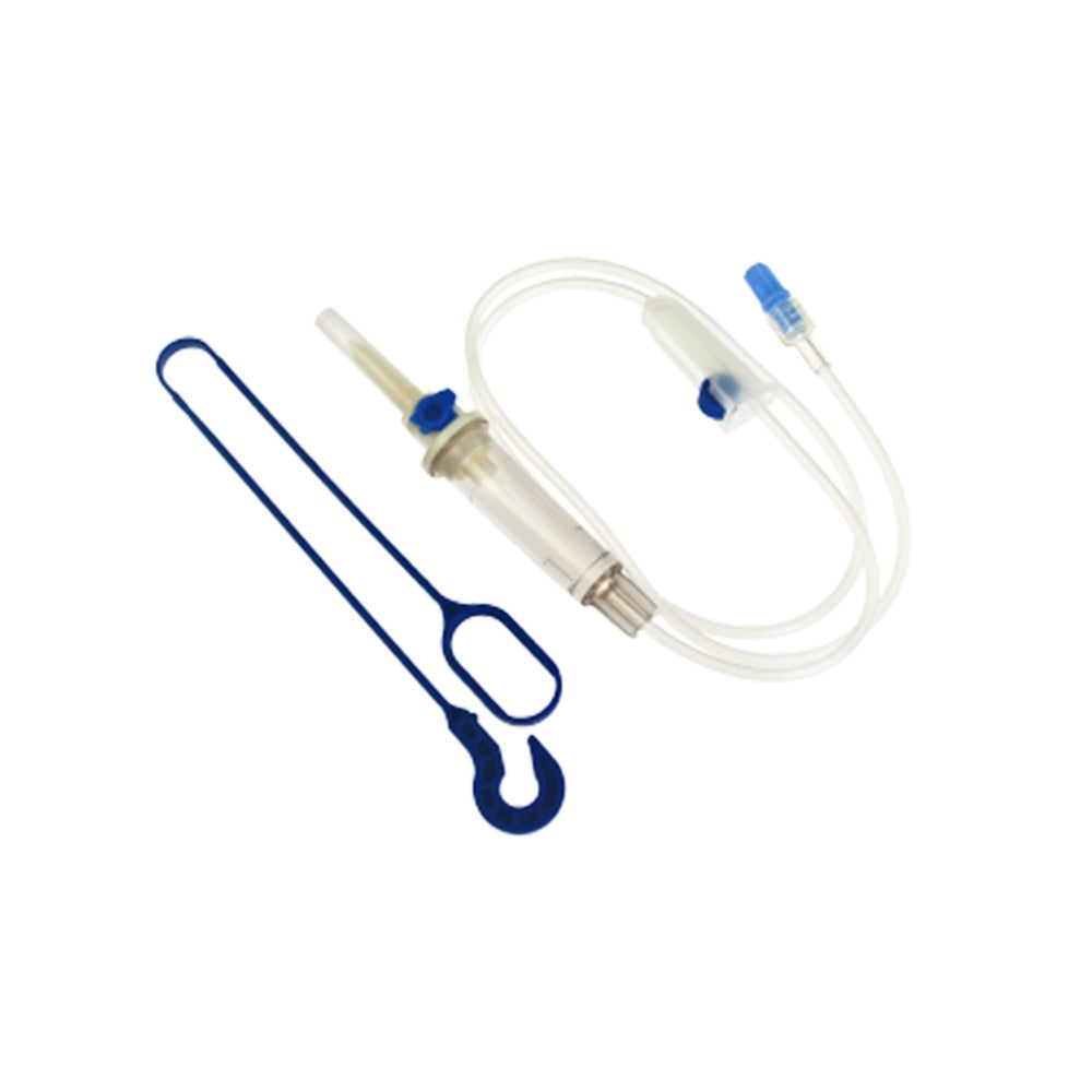 Secondary Medication Set, DUO-Vent, Hanger, Male Luer Lock Adapter, 60 drops/ml, 37" Length, Non-Pyrogenic, Non-DEHP, Sterile Fluid Path, 48/cs (Rx) (Continental US Only) (Product Access Restricted. Check with your sales rep to verify eligibility) (Item on Manufacturer Allocation - Inventory Limited when Available)