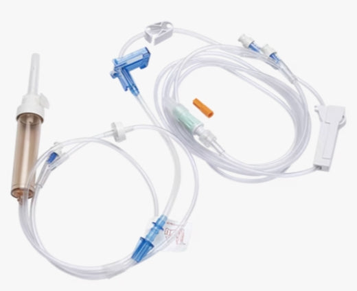 Alaris Pump Module Set, Check Valve, Roller, Pinch Clamp, (3) SmartSite Needle-Free Valves 96", 74" and 6" from Texium Closed Male Luer, 20 drop/L, 126" Length, 26 ml PV, Not Made with DEHP, Sterile, 20/cs (Continental US Only) (Drop Ship Requires Pre-Approval)