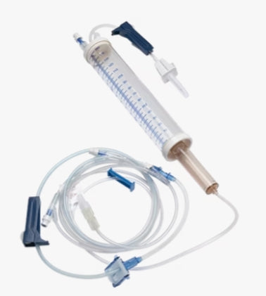 Alaris Pump Module Administration Set, 150 ml Burette, Smallbore Roller, Slide Clamp, (3) SmartSite(tm) Needle-Free Valves 7", 48' and 88" (1 above pumping segment and 2 below) from 2-Piece Male Luer Lock, 60 drop/L, 130" Length, 20 ml Fluid Path, Not Made with DEHP, Sterile, 10/cs (Continental US Only) (Drop Ship Requires Pre-Approval)