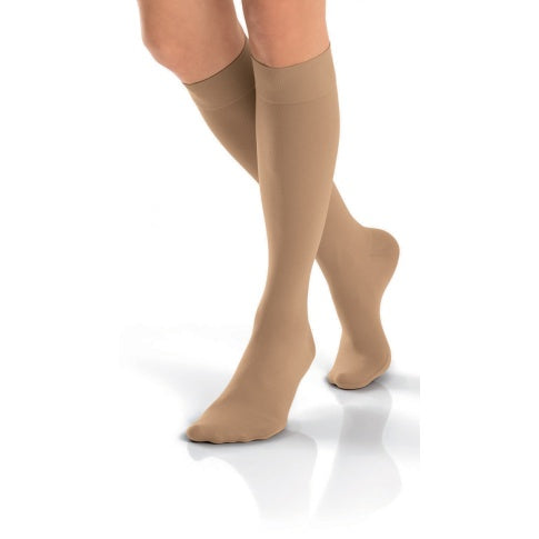 Compression Hose, Knee High, 15-20 mmHG, Closed Toe, Petite, Natural, Medium (Continental US Only)
