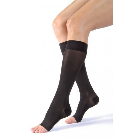 Compression Stocking, Knee High, 20-30 mmHG, Open Toe, Classic Black, Medium (Continental US Only)