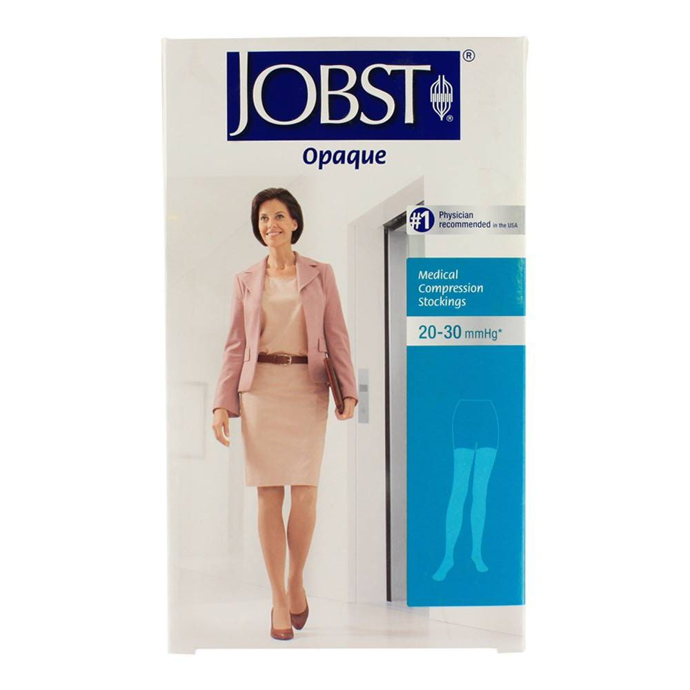 Compression Hose, Thigh High, 15-20 mmHG, Closed Toe, Petite, Natural, Medium (Continental US Only)