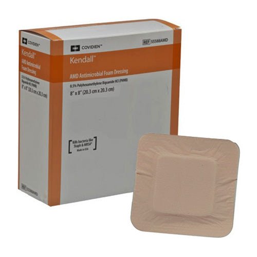 Antimicrobial Foam Dressing, 8" x 8", 10/bx, 5 bx/cs (Continental US Only)
