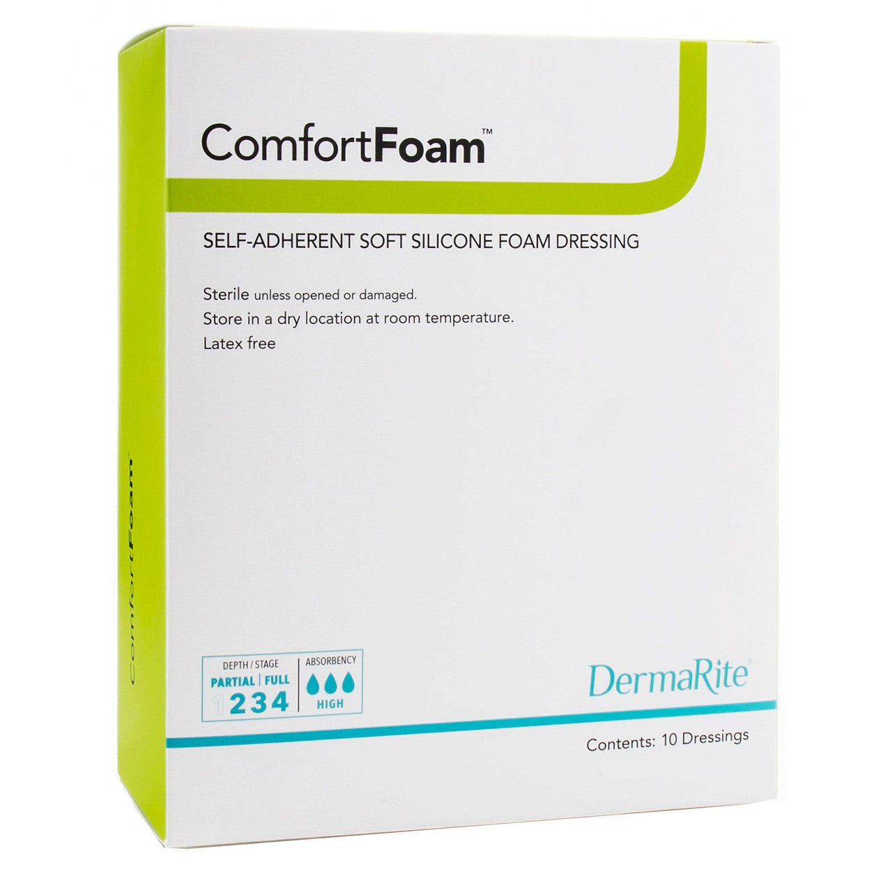 Wound Dressing with Soft Silicone Adhesive, 4" x 5", No Border, 10/bx (Products cannot be sold on Amazon.com or any other 3rd party site) (US Only)