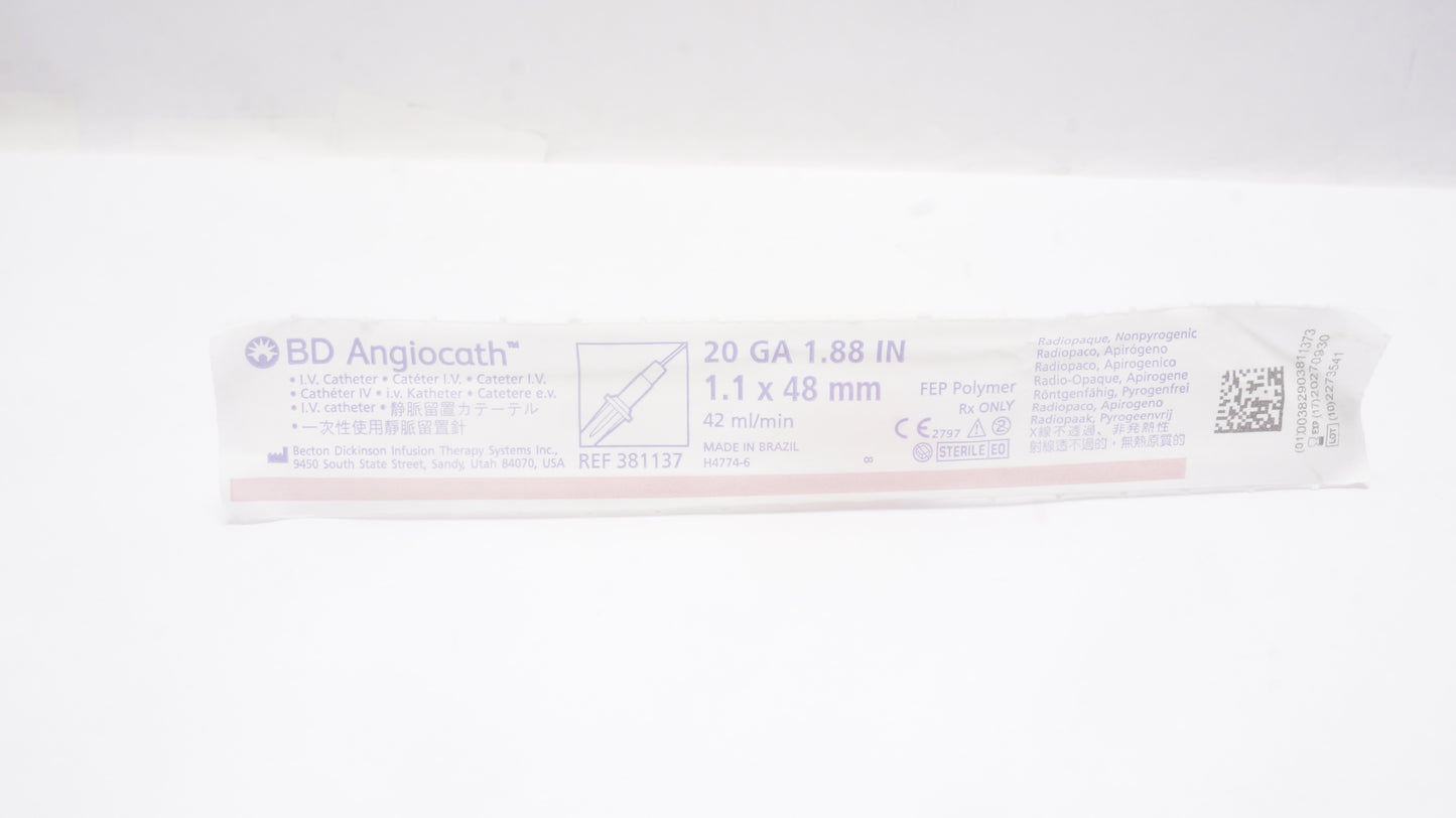 IV Catheter, 20G x 1.88", 50/bx, 4 bx/cs (Continental US Only) (Drop Ship Requires Pre-Approval)