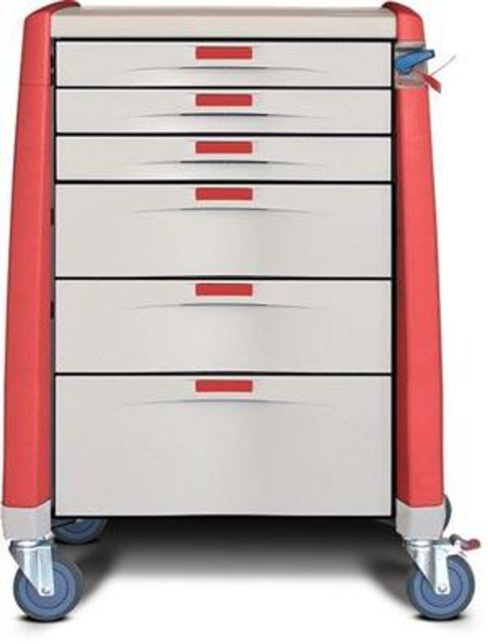 Standard Cart, 43" H X 24" D X 31" W, Light Creme/ Dark Creme, Break Away Lock, (3) 3" Drawers, (2) 6" Drawer and (1) 10" Drawer (DROP SHIP ONLY)