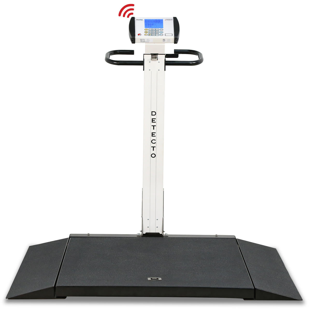 Wheelchair Scale, w/MedVue Digital Weight Analyzer, Portable, Digital, Folding Column, Vertical Fold-up Storage, 2-Way Easy Ramp, 1000 lb x .2 lb / 450 kg x .1 kg, 32"x36", AC Adapter, EMR/HER Ready, Steel and Aluminum (DROP SHIP ONLY)