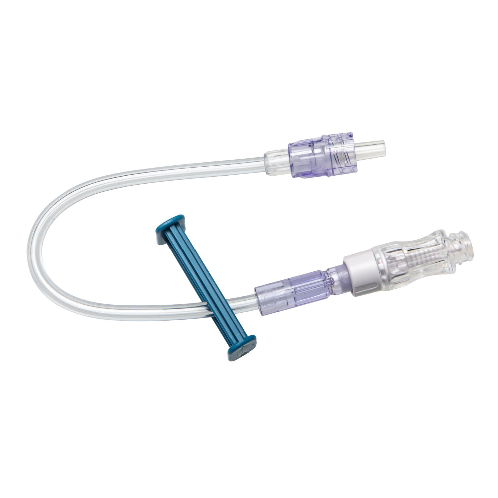 Extension Set, Standard Bore, Non-Removable CARESITE Micro LAD, SPIN-LOCK Connector, Slide Clamp, 8" Length, 0.4 ml, 100/cs (Rx) (Continental US+HI Only)