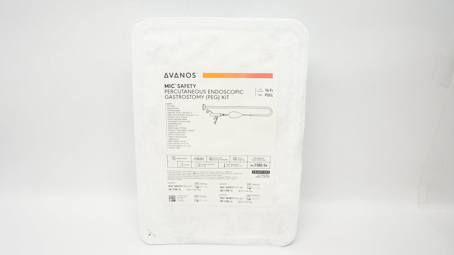 Safety Percutaneous Endoscopic Gastrostomy PEG Kit, Standard, Pull Method, 14FR, 2/cs (Rx) (Item is Non-Returnable) (US Only, Excluding IN and ND) (Authorized Distributor Sub-Agreement Required - See Manufacturer Details Page)