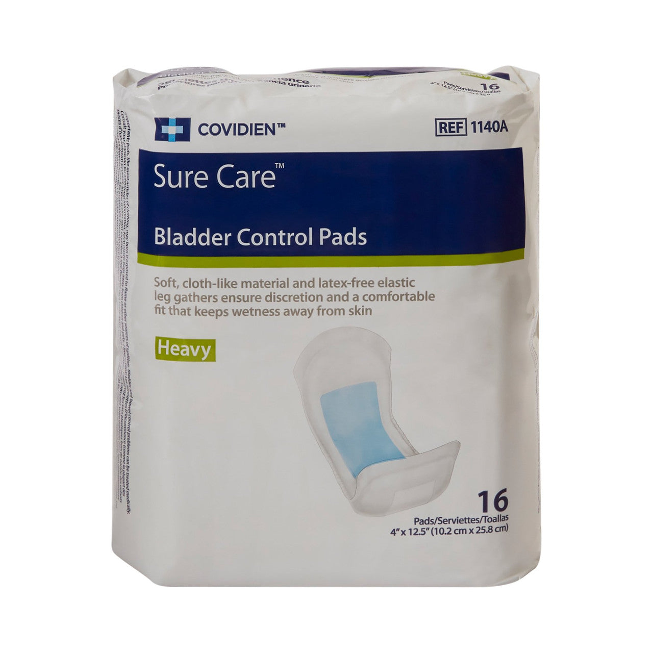 Bladder Control Pads, 4" x 12_", Extra Plus Absorbency, 16/bg, 6 bg/cs (Continental US Only)