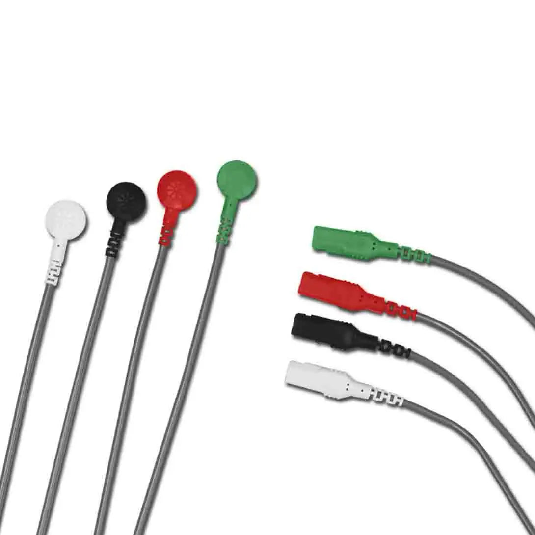Safety Leadwires, 24" Grabber, Black, Red, White, 3/pk