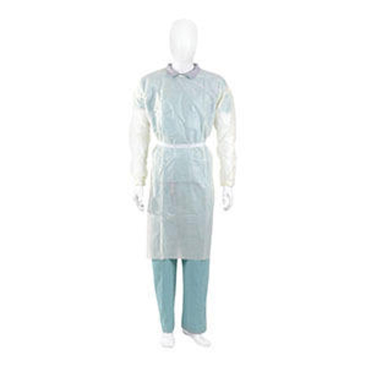 Over-the-Head Isolation Gown, SMS, with Overlapping Back Panels, Elastic/Thumbhook Wrist, Yellow, Universal, 10/pk, 10 pk/cs (Continental US Only) (On Vendor Allocation - Availibility May Be Limited)