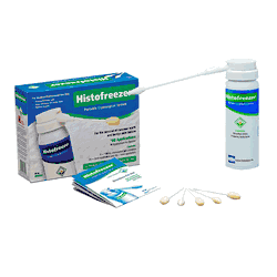 Histofreezer Kit, 36M1C, Contains: (1) Canister of Cryogen, (24) 5mm Applicator Buds, (12) 2mm Applicator Buds, (1) Instructions for Use, (1) Information Card, for 36-72 Treatments (US Only) (Item is considered HAZMAT and cannot ship via Air or to AK, GU, HI, MP, PR, VI)