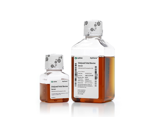 HyClone Dialyzed Fetal Bovine Serum (FBS), 500 mL, Irradiated and Heat Inactivated, 25-40 dose (Ships on Dry Ice) (Item is Non-Returnable) (DROP SHIP ONLY)