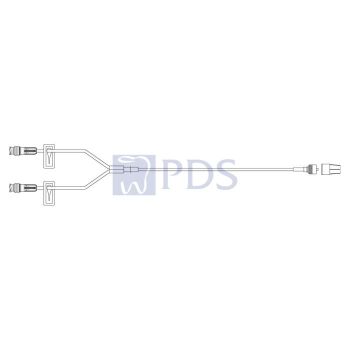 Extension Set, Pressure Rated, Smallbore, Bifuse, (2) SmartSite Needle-Free Connectors, (2) Slide Clamps, Spin Male Luer Lock, Not Made with DEHP, 9.5" Length, 0.4 ml PV, Labeled for Use with Lower Pressure Injectors up to 325 psi and Maximum Flow Rate of 10 ml/second, Sterile, 100/cs (Continental US Only) (Drop Ship Requires Pre-Approval)