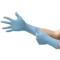 Exam Gloves, Nitrile Extended Cuff, PF, Latex-Free, Textured Fingers, Blue, Small, 50/bx; 10 bx/cs (SEC-375-S)
