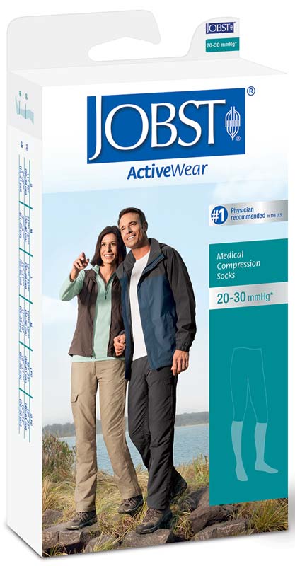 Compression Sock, Knee High, 20-30 mmHG, Closed Toe, Cool White, Large (Continental US Only)