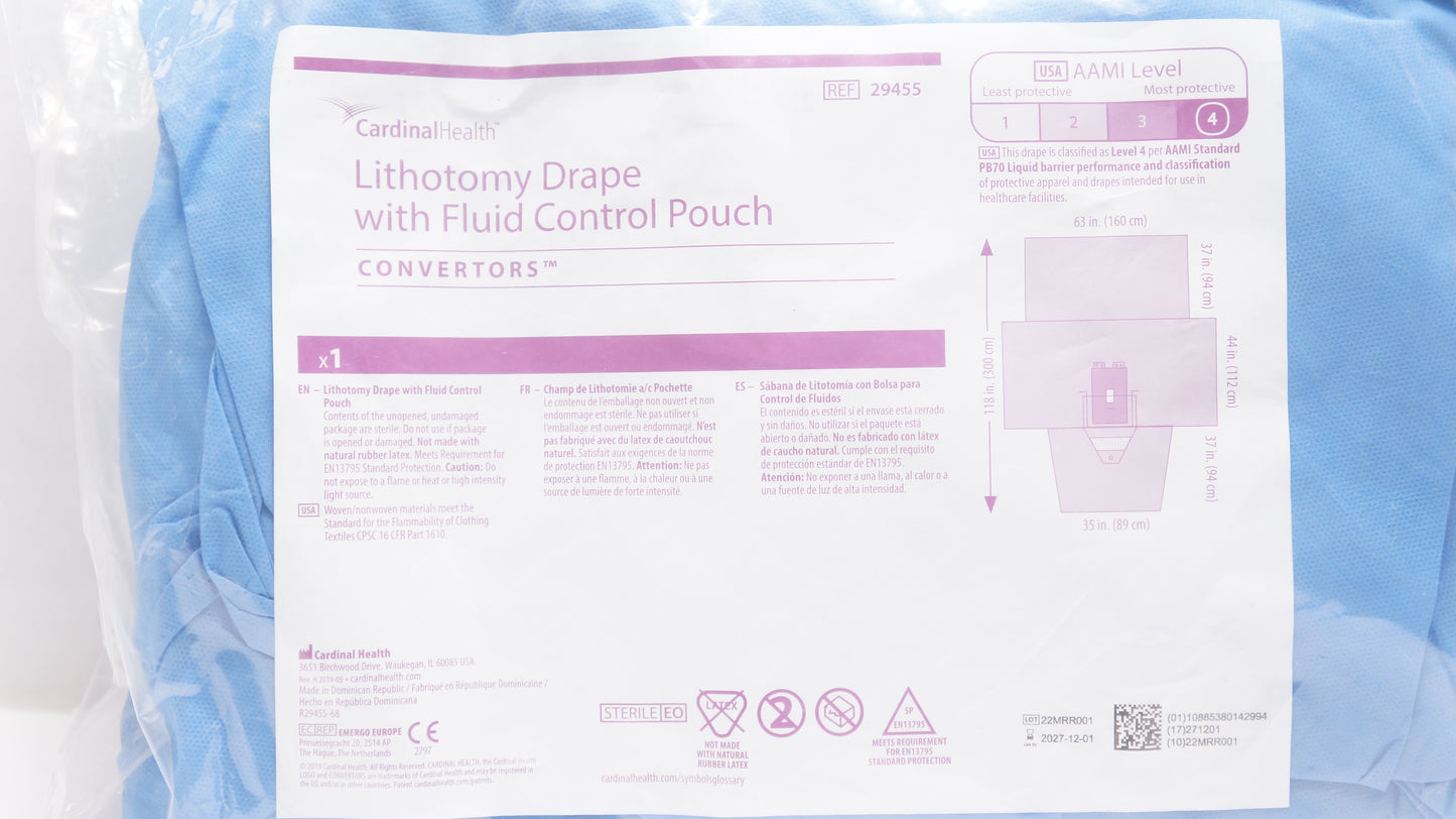 Orthopedic Surgical Drape, Heavy-Duty, Split, 88" x 114.75", Adhesive Reinforced 33.5" x 53", Sterile, 10/cs (Continental US Only)