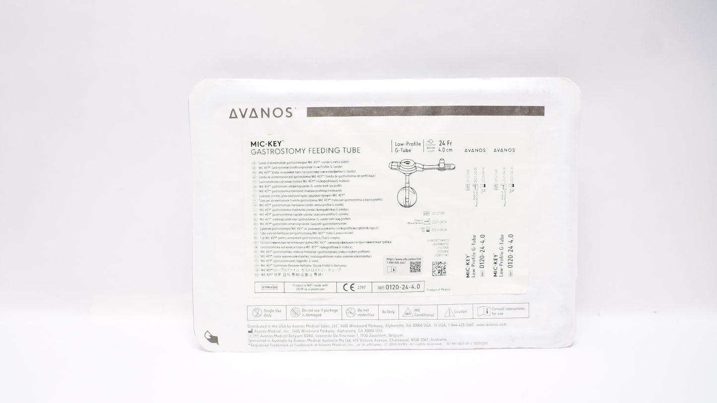 Gastrostomy Tube, 24 FR, 4.0cm Stoma Length, 1/cs (US Only) (Authorized Distributor Sub-Agreement Required - See Manufacturer Details Page)