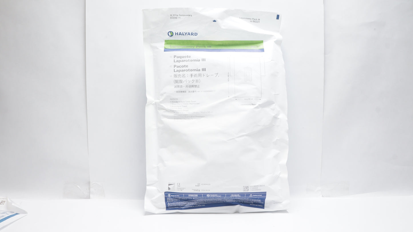 Laparoscopy Pack III Includes: Laparotomy Drape, Mayo Stand Cover, Back Table Cover, Absorbent Towel, 9/cs (US Only)