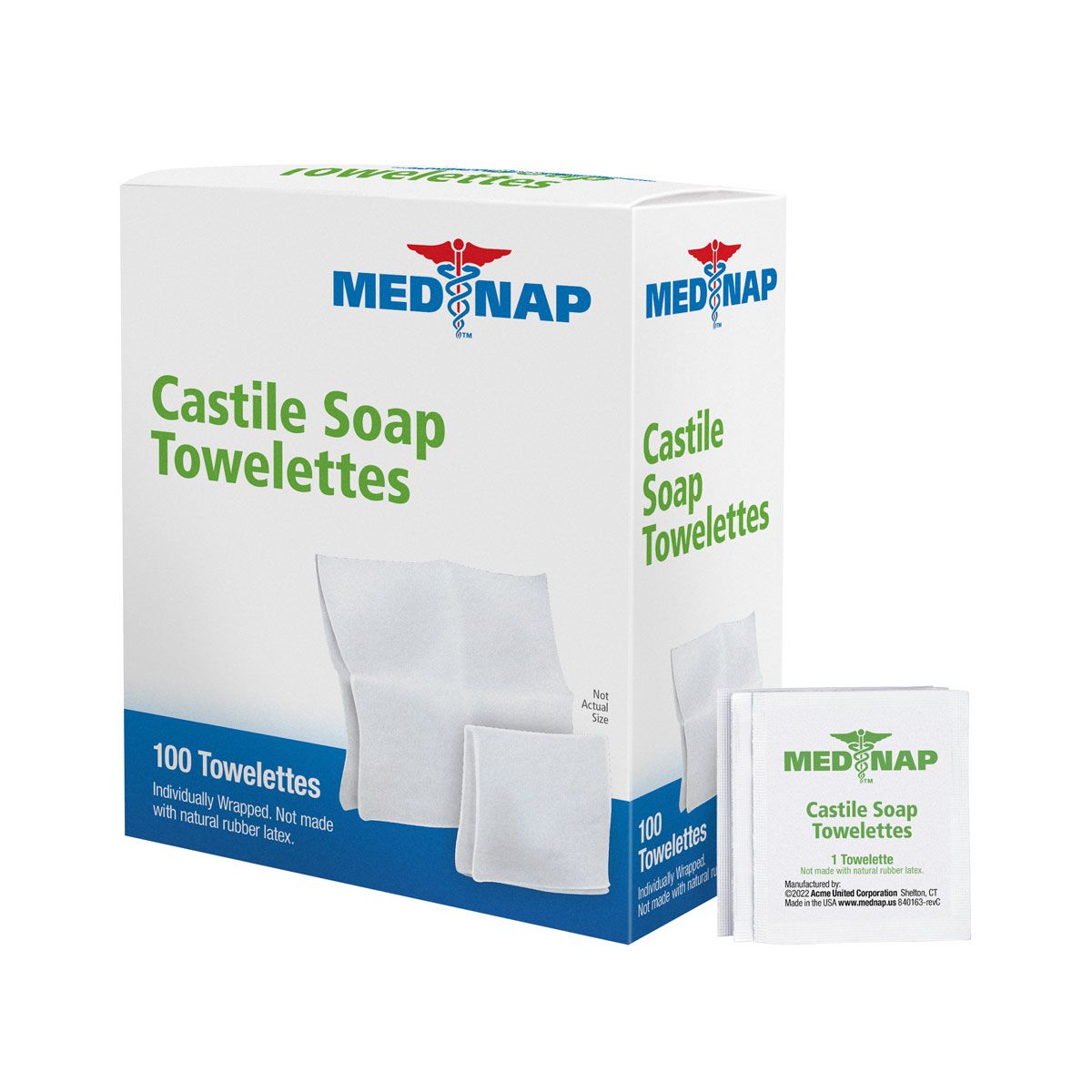 Castile Soap Wipes, Med-Nap, 5x7, 100/bx, 10bx/cs (DROP SHIP ONLY - $150 Minimum Order)