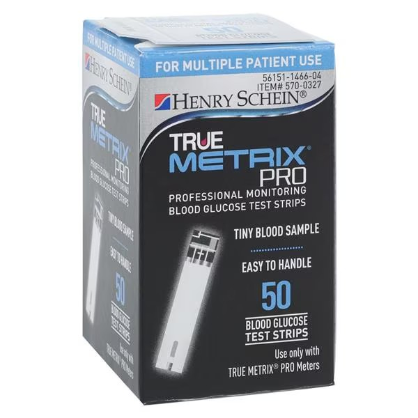 Henry Schein TRUE METRIX Pro Blood Glucose Test Strip CLIA Waived 50/Bx (R3099P-450)