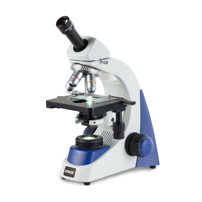 Microscope, Monocular, 10X Widefield Eyepiece, 4X, 10X, 40X, 100X, Achromat, NA 1.25 Condenser, Iris Diaphragm, Mechanical Stage, LED Illumination, 3 Watt LED, Coaxial Focusing (US Only) (DROP SHIP ONLY)
