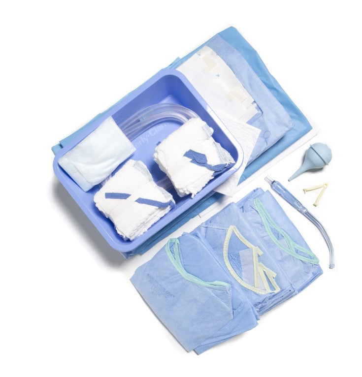 C-Section Fluid Collection Pack I Includes: C-Section Fluid Collection Drape, Mayo Stand, Back End Table, Absorbent Towels, Ultra Surgical Gown in Overwrap, Ultra Surgical Gowns with Towel, 4/cs (US Only)