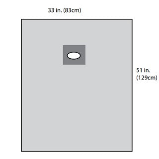 Aperture Drape, 33" x 51", Aperture 3" x 2", Sterile, 10/cs (Continental US Only) (Manufacturer Backorder - Inventory Limited when Available)