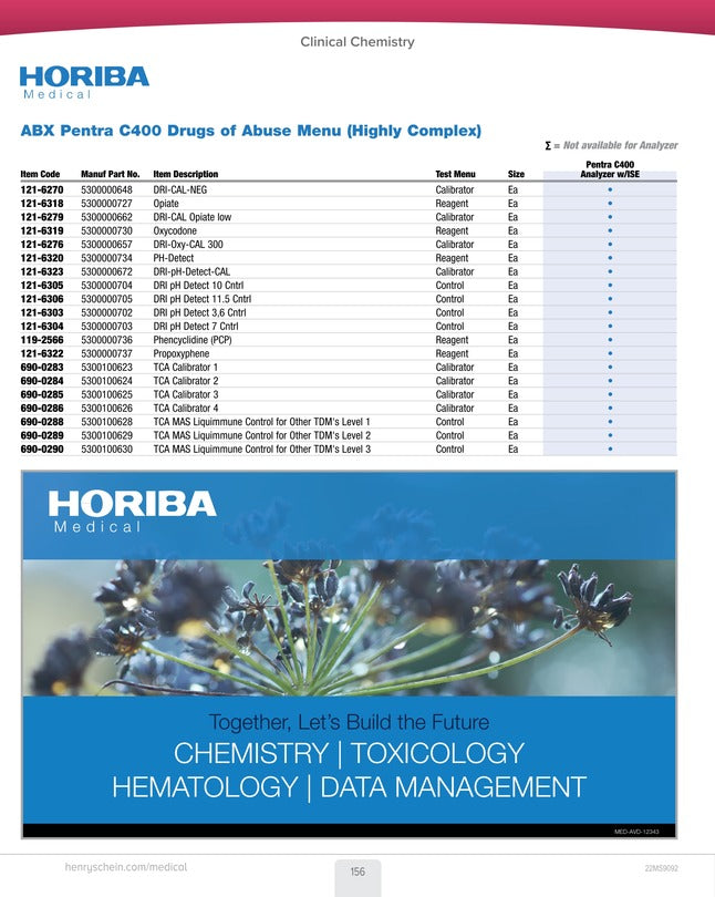 Yumizen C1200, Phosphate, for Yumizen C1200 Clinical Chemistry Analyzer, 6 X 315 Tests, 1kt/bx (DROP SHIP ONLY) (US Only) (Not Available For Sale into Canada) (Minimum Shelf Life of 6 Months) (Non-Returnable) (Must be Refrigerated)