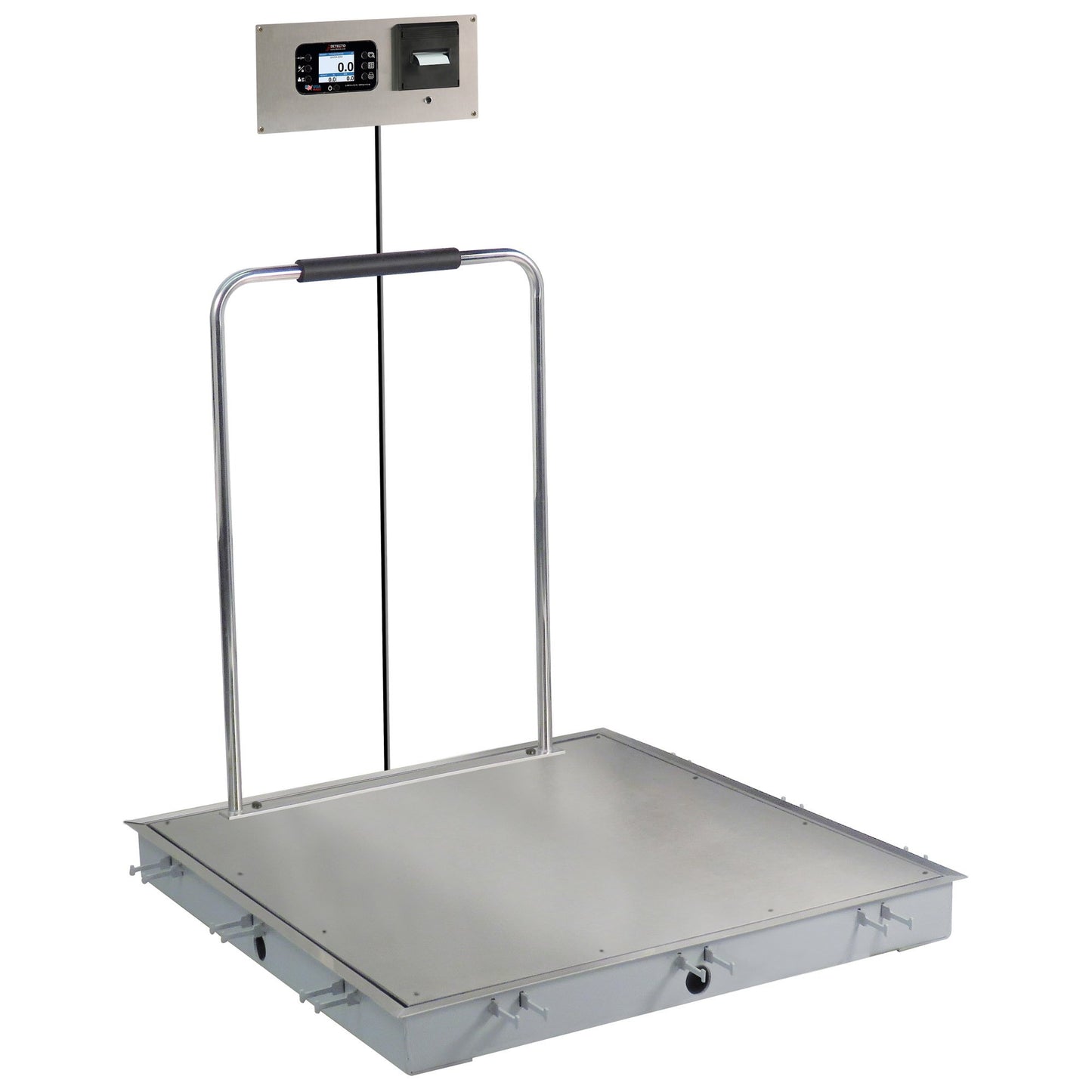 In-Floor Dialysis Scale, 36"X36" SS Deck, Hand Rail, 855 Recessed Wall-Mount Indicator, w/ Printer (DROP SHIP ONLY)